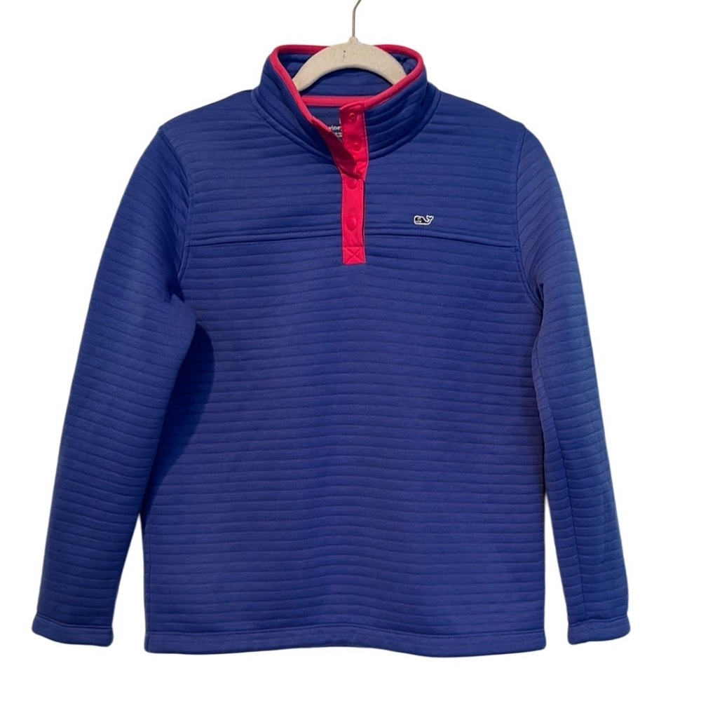 NWT Vineyard Vines Girls Snap Quilted Channel Placket Pullover size Large(14)